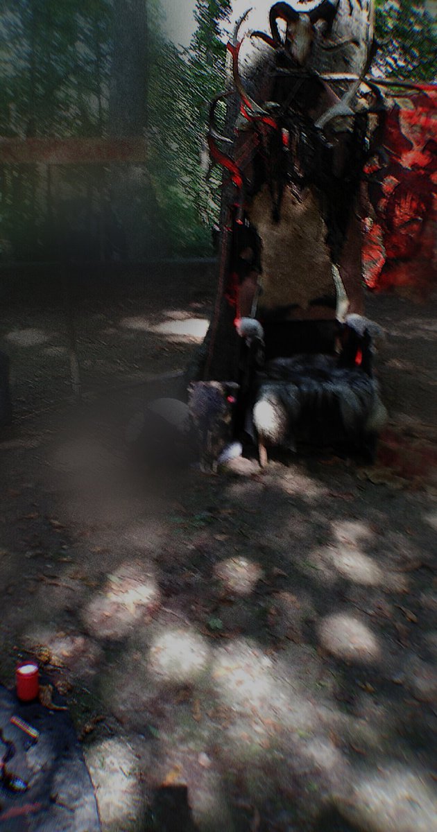 In the end I did go back and while it still looks weird it at least looks normal weird and not "I'm about to get murdered by an Entity" weird. My phone has a hard time capturing it properly so excuse the blurriness