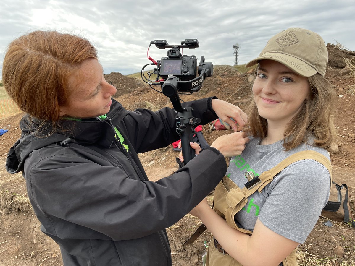 TheDigVenturers's tweet photo. Ready for another day of filming with #WhyWeDig 

This morning we’re lifting the small stone-lined box that we found yesterday on #LindisfarneDig and the suspense is killing us!! https://t.co/sGmNbfpnMm