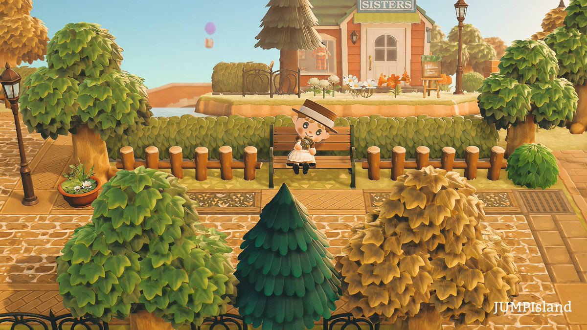 案内所すぐ横の通り エイブルが見えるようにしてみました あつ森 Acnh あつまれどうぶつの森 Animalclossing ツイレポ