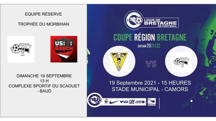 baud_fc's tweet photo. Jour de match pour nos équipes séniors ⚽️⚽️

Equipe A :
🏆 Coupe de Bretagne 
🆚️ Al Camors Foot  
📍 Stade Municipal - Camors 
⏰ 15 H 

Equipe B : 
🏆 Trophée du Morbihan 
🆚️ US Brech  
📍 Stade du Scaouet - Baud
⏰ 13 H 

#bfc  #CoupedeBretagne https://t.co/PHLbhbQpyE