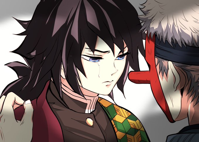 えーちゃんさんがTwitterに投稿した冨岡義勇(鬼滅の刃)のイラスト。