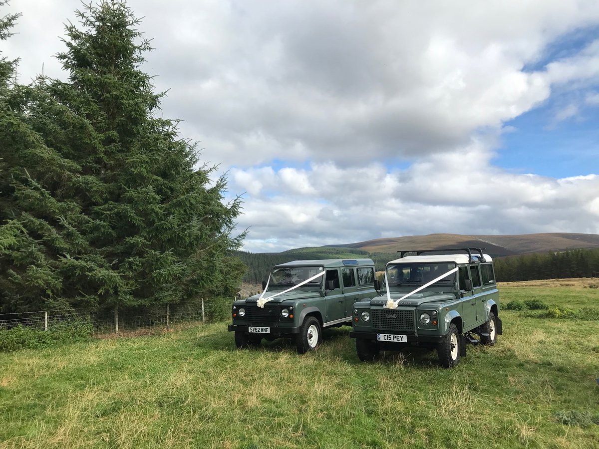 Matching pair for a highland hilltop wedding.