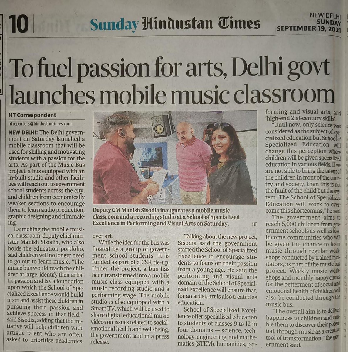 When you just wake up and get to see this, people sharing your articles with you and congratulating you! 😍

Super blessed! 🙏😇
@msisodia
@AamAadmiParty
@SBICard_Connect
@Dir_Education
#busproject #indiasfirstmobilestudio #sbicard #manzilmystics #CSRinitiative #recordingstudio