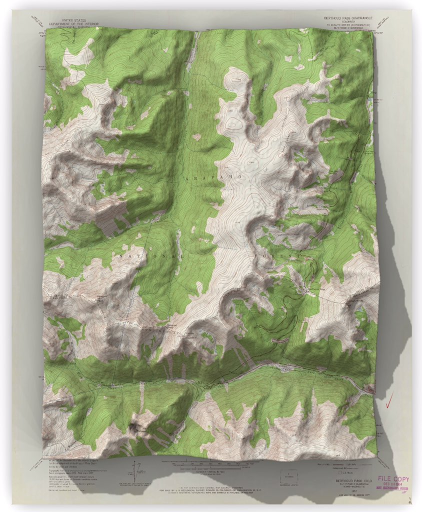 CSVerdel's tweet image. USGS topographic map of Berthoud Pass, Colorado #SRTM #rayshader