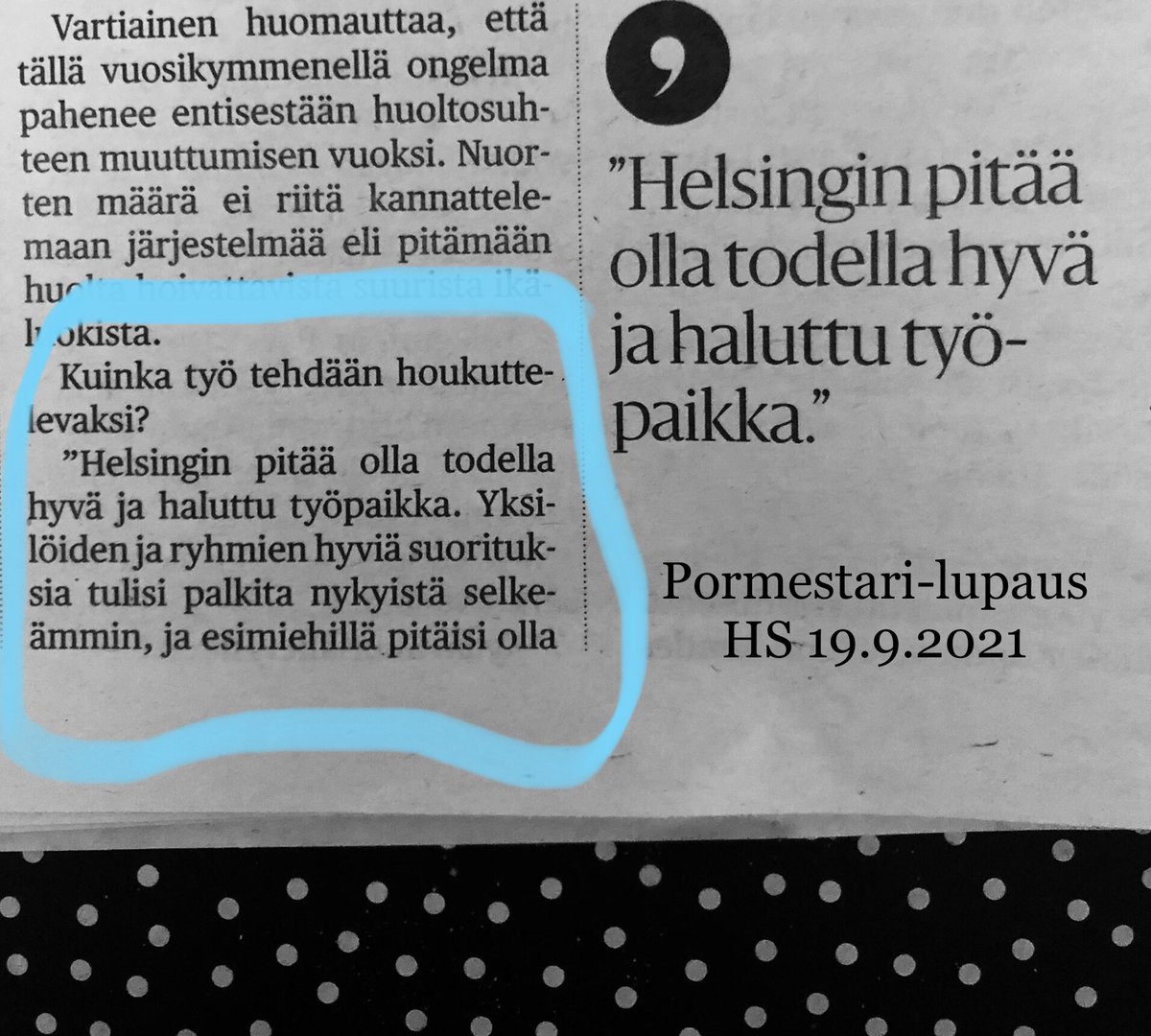 JWiikla's tweet photo. @filsdeproust @MKiesilainen Henkoht. #palkankorotus. Sen voi saada @helsinki #perheneuvola​ssa vain, jos se vapautuu työntekijän irtisanoutuessa/ kuollessa muille työntekijöille. Voisiko tästä epäkohdasta aloittaa tekemään Helsingistä hyvä ja haluttu työpaikka https://t.co/OifMdxxB2P