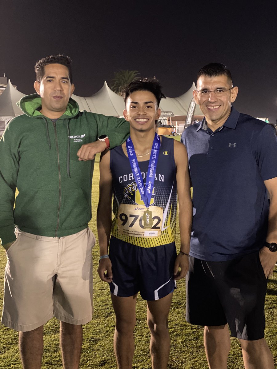 Corcoran_XC's tweet photo. Congratulations to Paul Quintanilla for medaling in the individual boys sweepstakes race at the Woodbridge Invitational. Paul ran a stellar PR of 15:20.7 tonight. Our entire team and coaching staff is so proud of you!💙💛 https://t.co/pqliZZW2uy