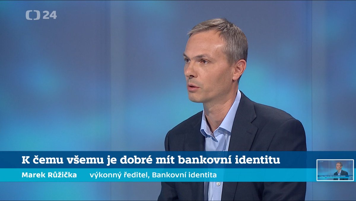 "Naším cílem je, aby lidé používali bankovní identitu pro komunikaci se státem, bankami i firmami," říká výkonný ředitel @BankIDcesko Marek Růžička v <a href="/BYZNYSCT24/">BYZNYS ČT24</a>. Podívejte se na celou reportáž v čase od 21 minut. ?

ceskatelevize.cz/ivysilani/1202…