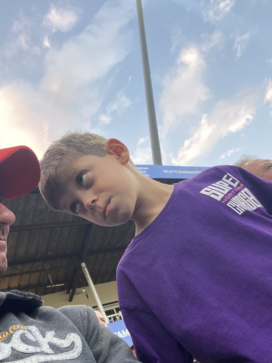 At the cricket with Rhys and Nige. Danny Briggs has taken the most wickets in T20s. #FinalsDay. Drayton Manor Family Stand. Block 2. Row O. Seat 8.