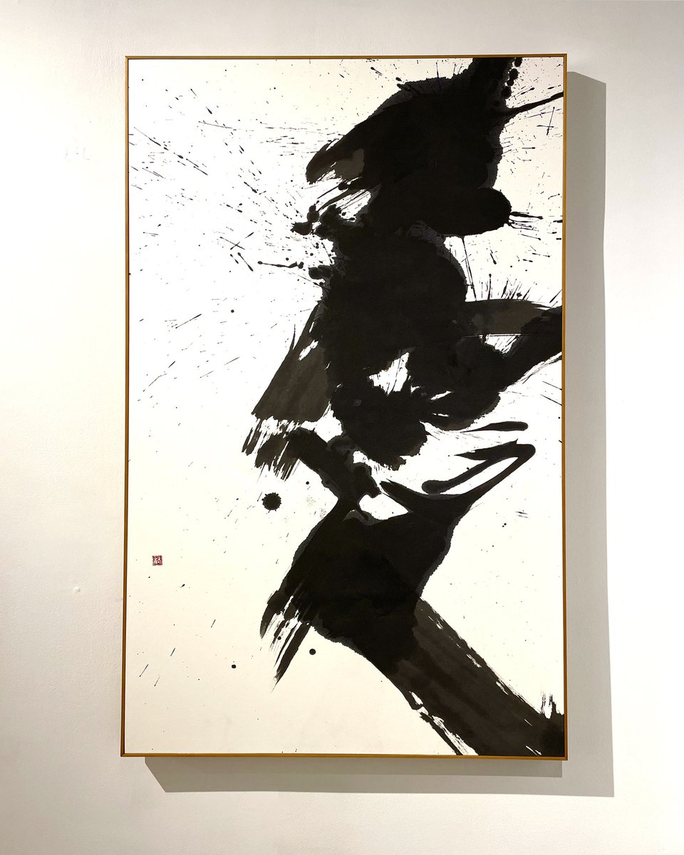 乾 雅人 書道家 中 友香さんの個展 渋谷トランクホテル テレビ東京 歴史迷宮からの脱出 のタイトル字を書いていただいた方 めちゃくちゃかっこいい作品でアガりました