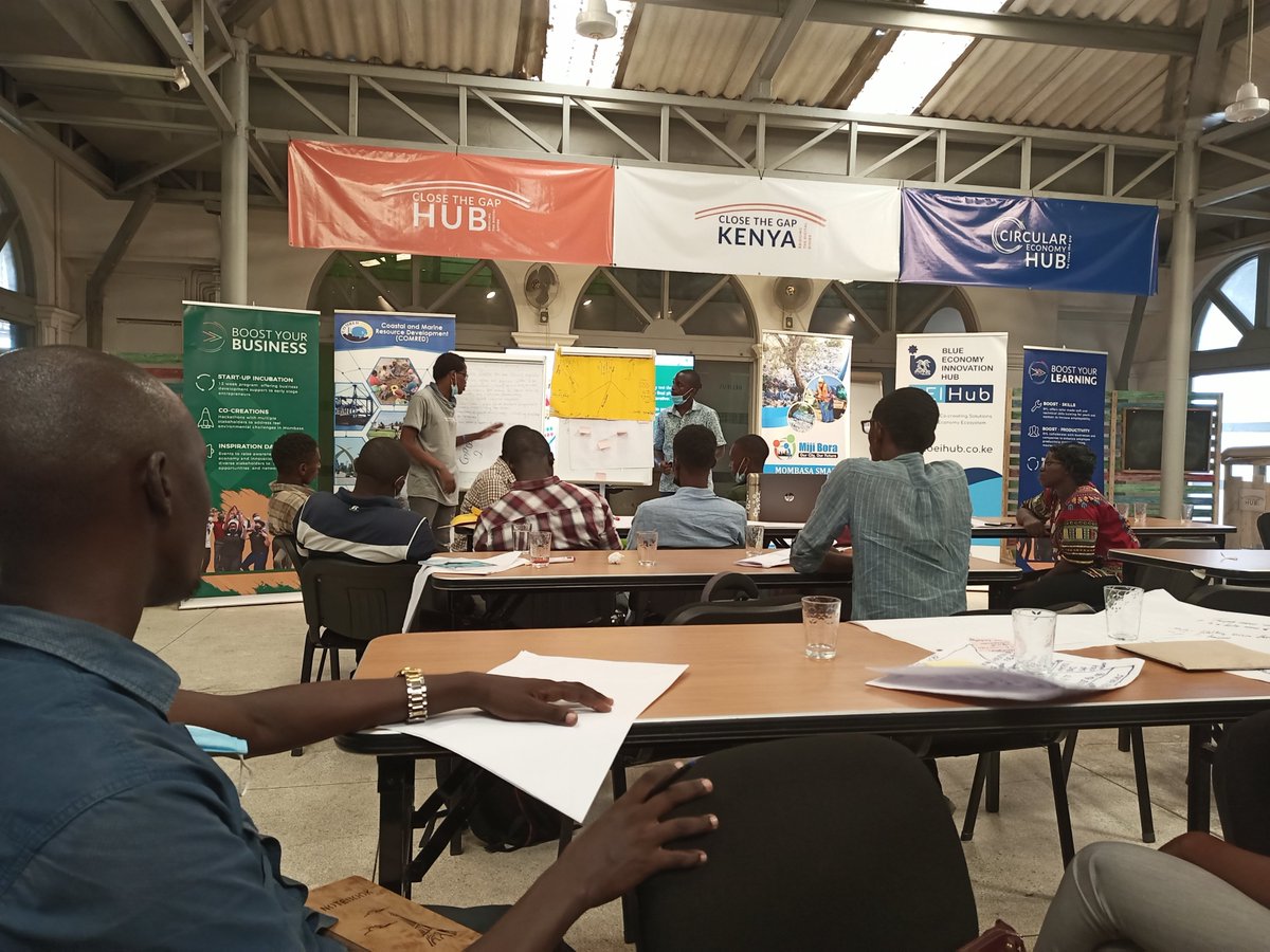 Mombasa Solid Waste Management Hackathon. Co-creating solutions in the solid waste management challenge in  Mombasa. The human centered design approach in problem solving to generate viable solutions.<a href="/CTG_Kenya/">Close the Gap Kenya</a> in partnership with <a href="/MijiBora/">Miji Bora Project</a> <a href="/beihub/">BEI Hub</a>,TUM <a href="/Cities_n_Coasts/">EVENUS AFRICA</a> <a href="/comred_/">COMRED</a>