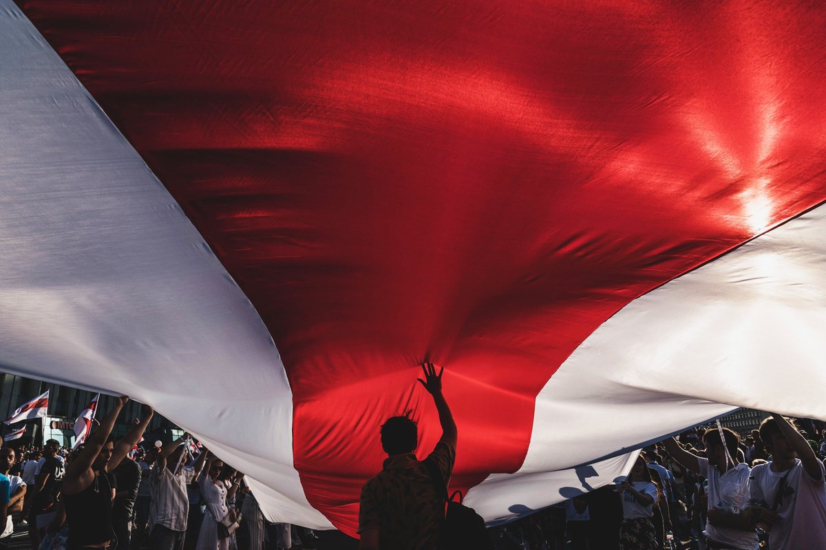 HannaLiubakova's tweet photo. Exactly 30 years ago, the white-red-white flag and historic coat of arms Pahonia became state symbols. Even though in 1995, Lukashenko held a referendum to change the symbols, people widely used them during protests last year. These days, it is a symbol of the new #Belarus https://t.co/IrhIXodUd0