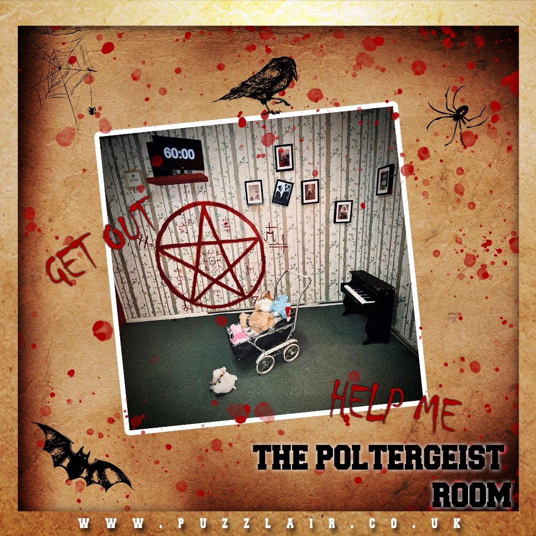 A widow lived in this room with her daughter and suddenly they disappeared. Are you brave enough to enter the Poltergeist room and uncover the reason behind the disappearance? 😱  

Book your game now at puzzlair.co.uk/bristol-escape…