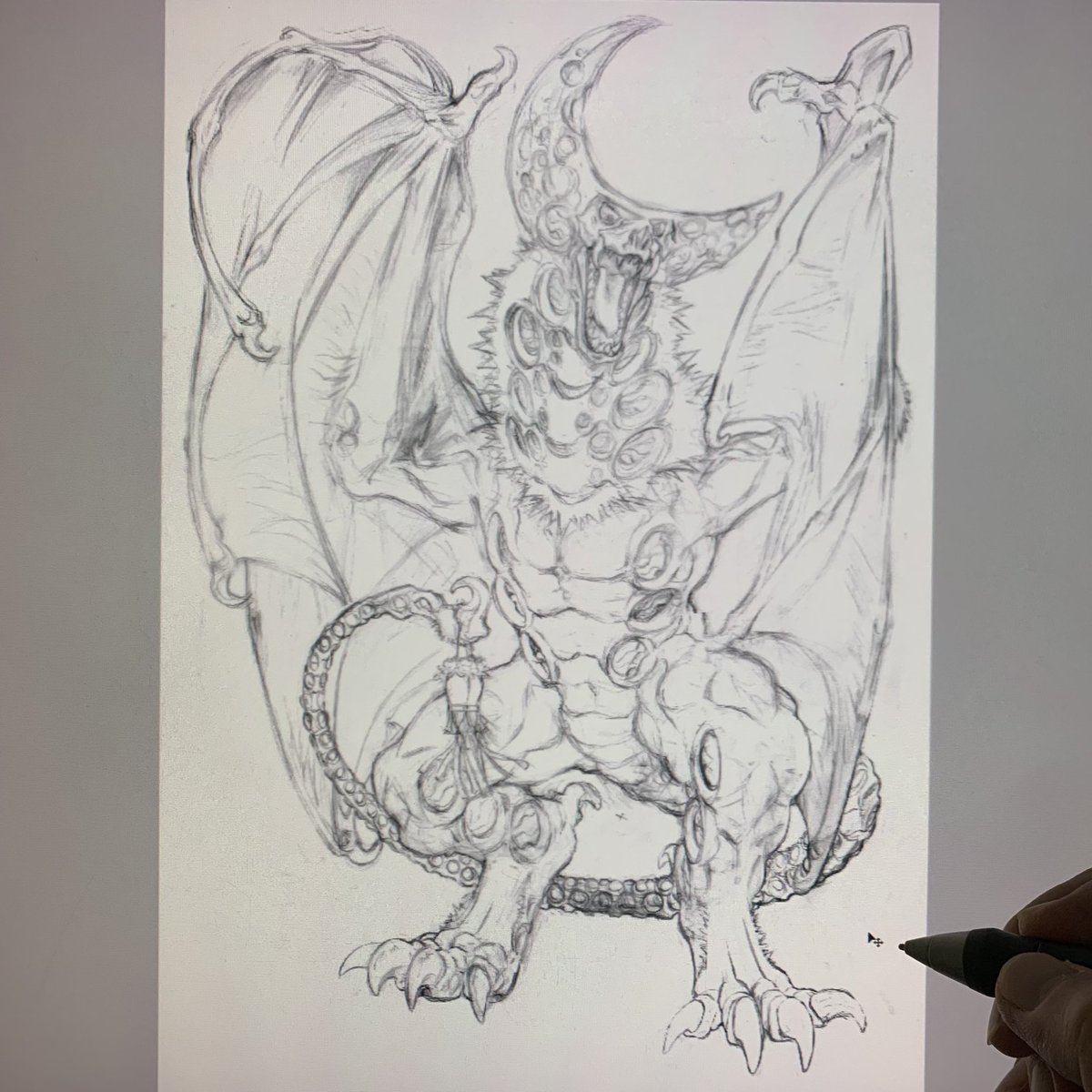 オリジナル怪獣のイラストを同時進行中ですがどちらも難儀しております
(^◇^;) 