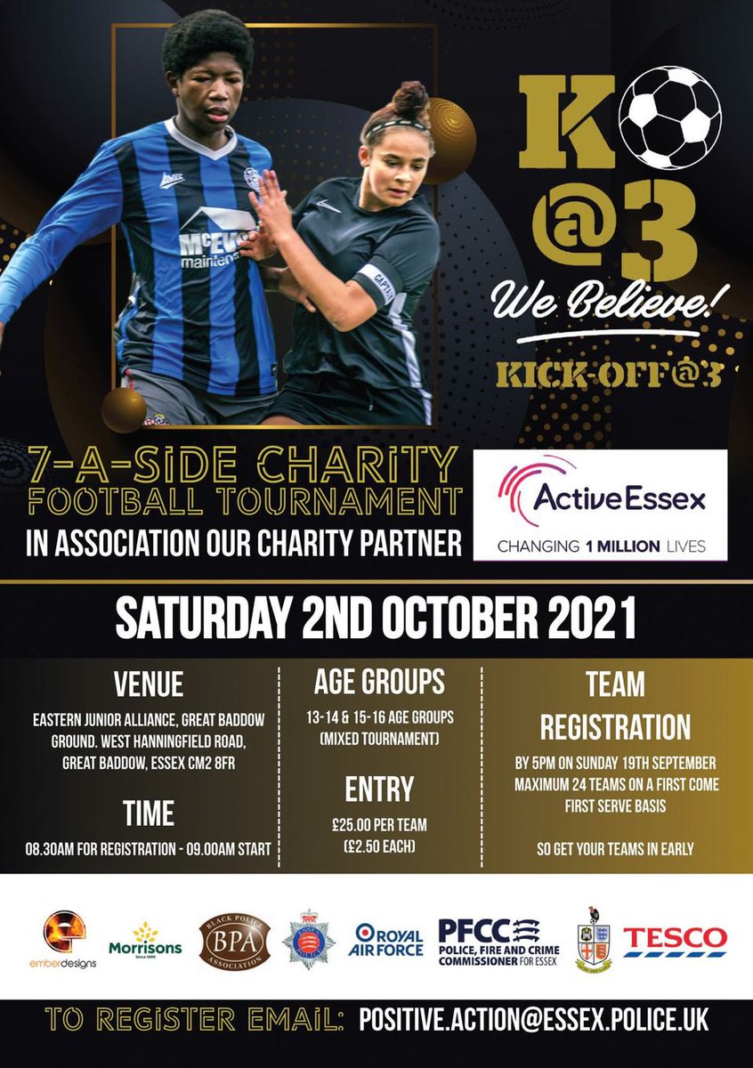 Looking for teams 👇⚽️. Do get involved 🏆. @ClaireTalbotEP @EssexPoliceUK @EssexCountyFA @BromleyFCTrust @YarneeClothing @ElevatedMinds_C @TomGaymor @lutonstreetlea1 @IAFCLuton