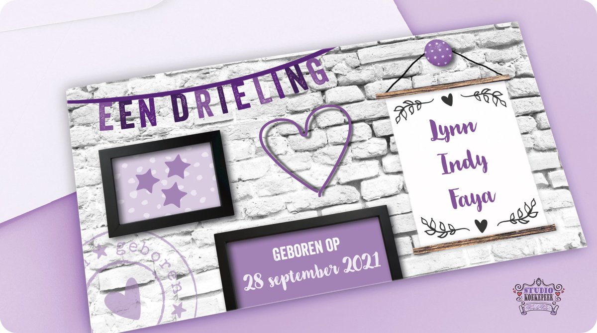 Zwanger van drie? 💜💜💜
Zo bijzonder!

studiokoekepeer.nl/geboortekaart-…

#geboortekaartjes #drieling #zwangervandrie #triplets #geboortekaartjesopmaat #zobijzonder