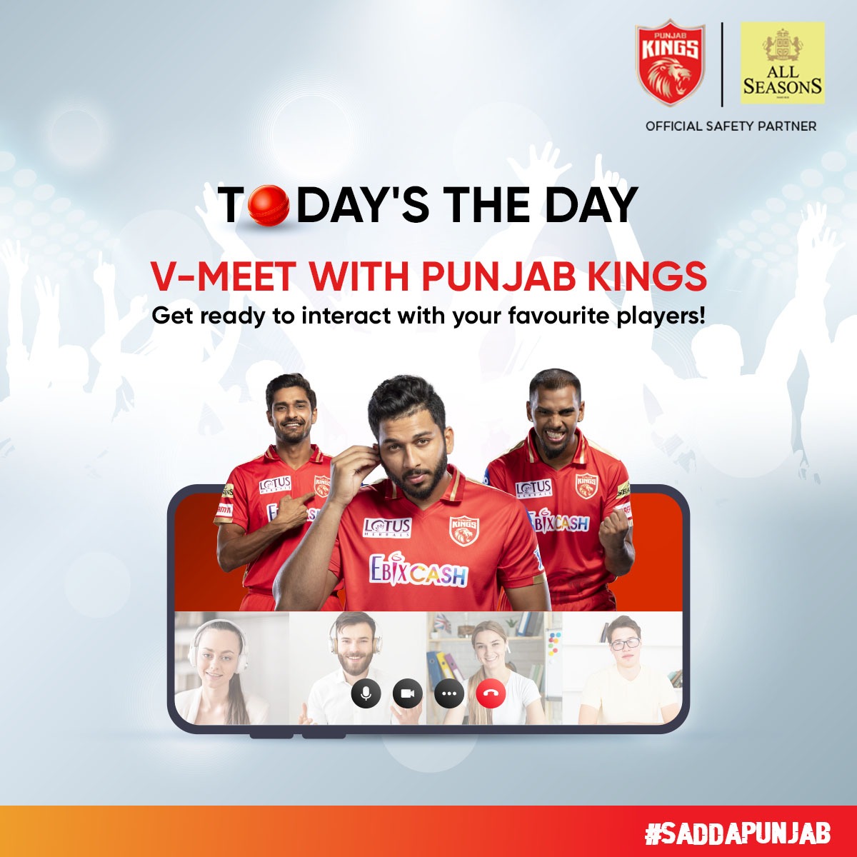 The fun is about to begin...at 2:30 PM!

#Announcement #VirtualMeet #KingsAreBack #ManOfAllSeasons #Season2 #AllSeasonsHandRub #OfficialSafetyPartner #cricketbuzz #cricketfever #cricketmania #cricket #indiancricket #cricketfans