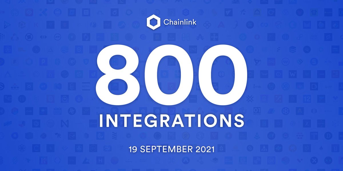 TheLinkMarine1's tweet photo. On 17 Sept, @UltiArena became #Chainlink's 800th network integration!

🔥🔥🔥🔥🔥🔥🔥🔥

#Chainlink announced their 700th integration on August 12th.

That's 100 announced integrations in 38 days!

1000 Integrations EOY is looking possible!

WAGMI. https://t.co/0QajvxmLZt