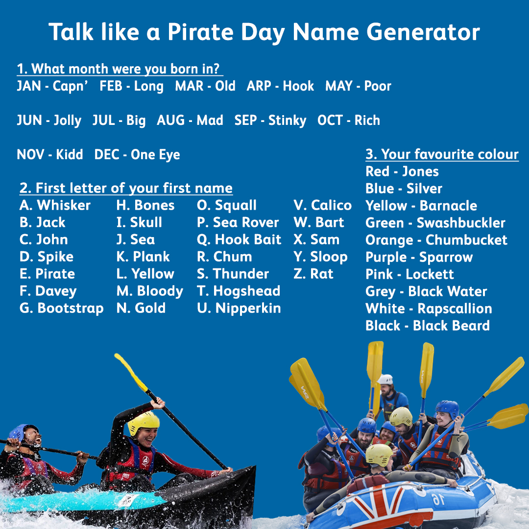 Leevalleywhitewater Get Your Pirate Name And Hat Ready To Hit The Rapids This Talklikeapirateday Leevalleywhitewater Get Your Pirate Name And Hat Ready To Hit The Rapids This Talklikeapirateday