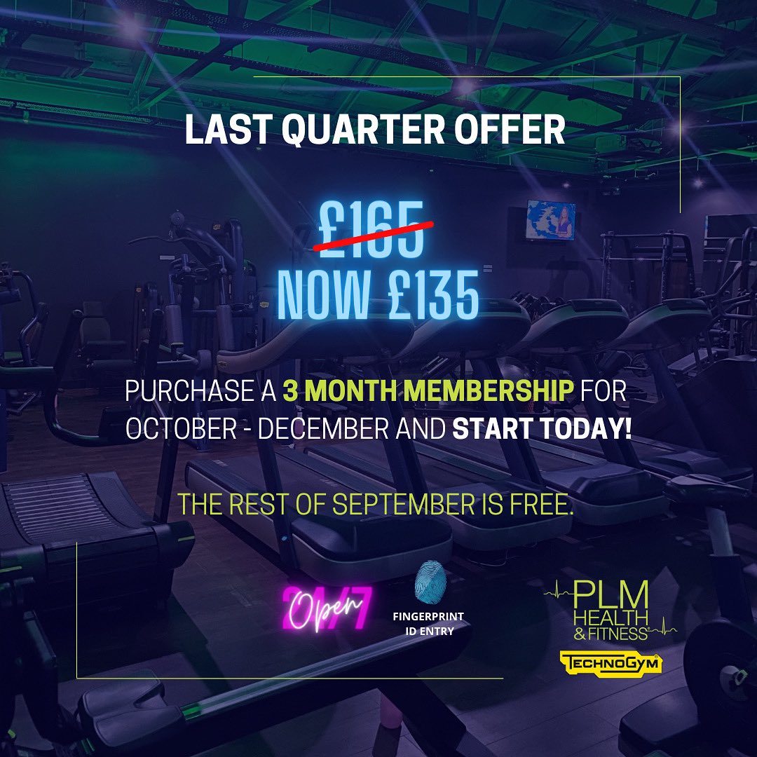 plmfitness's tweet photo. It’s been a while since we posted on Twitter! Come and say hello with a free 3-day-pass and check out our last quarter offer 👀 #HealthyLiving #ribblevalley #plm247 https://t.co/9D3WHq9nz8