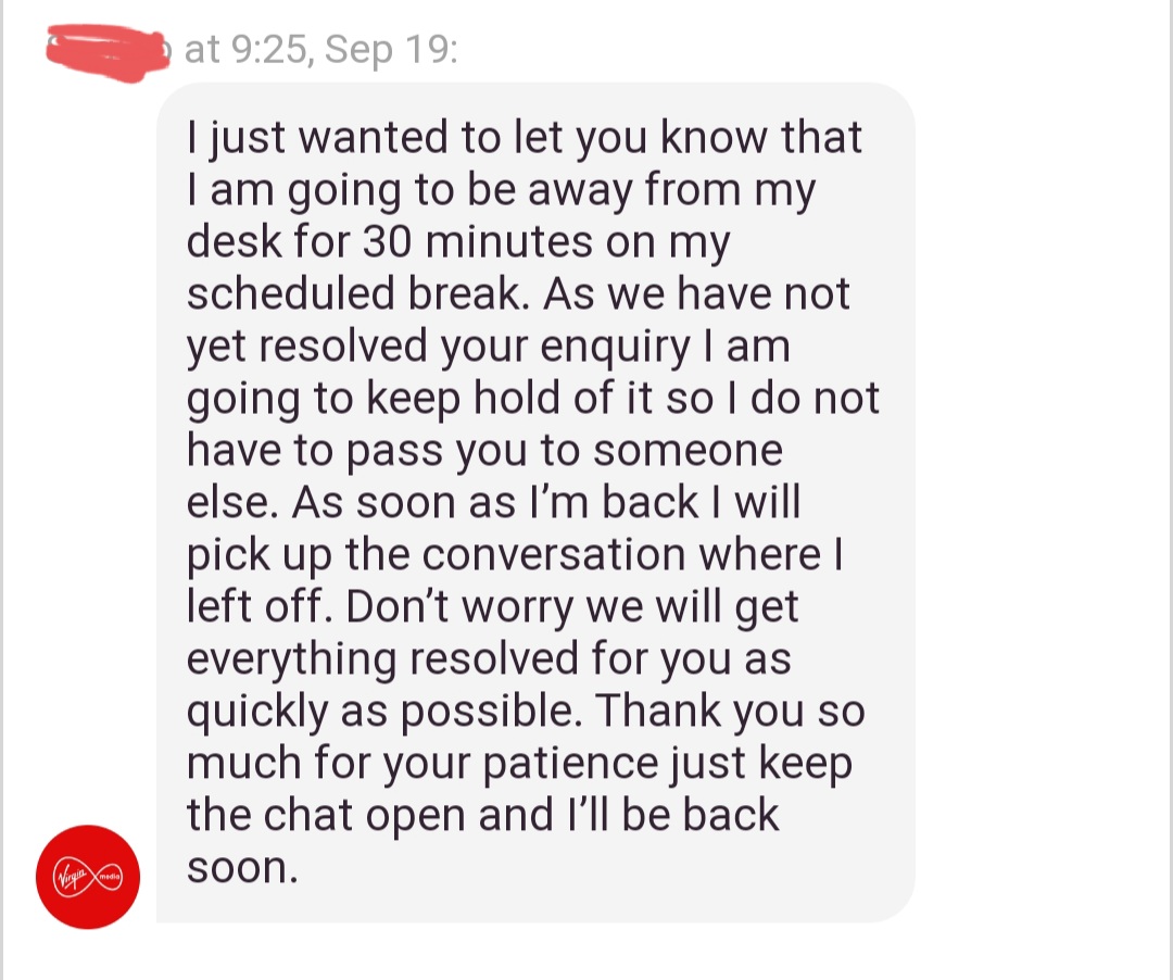 MattRimmerCoach's tweet photo. @virginmedia not the best customer service this is it? Any thoughts? https://t.co/xUaD2VB2oq