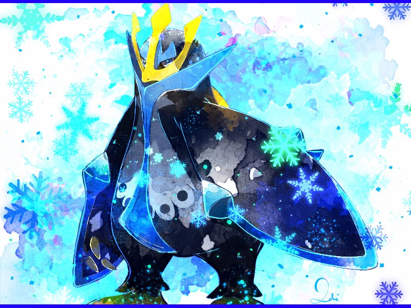 pokemon (creature) solo no humans standing signature closed mouth snowflakes  illustration images