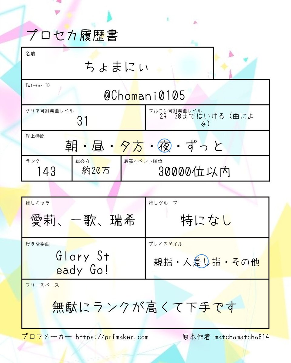 バンドリ履歴書 プロセカ履歴書 バンドリは更新 プロセカは初 一旦作ってみました こんな感じですよろしくお願いしますm M ツイレポ