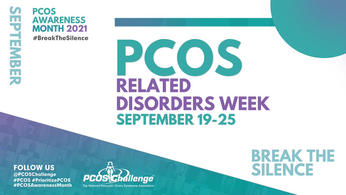 pcoschallenge's tweet photo. Week 4 of #PCOSAwarenessMonth continues with a focus on #PCOS and Related Disorders. Do you feel you were given sufficient information and care from your healthcare providers to address the health risks and conditions related to PCOS? Reply to let us know.

#BreakTheSilence https://t.co/QxzlFpKFZo