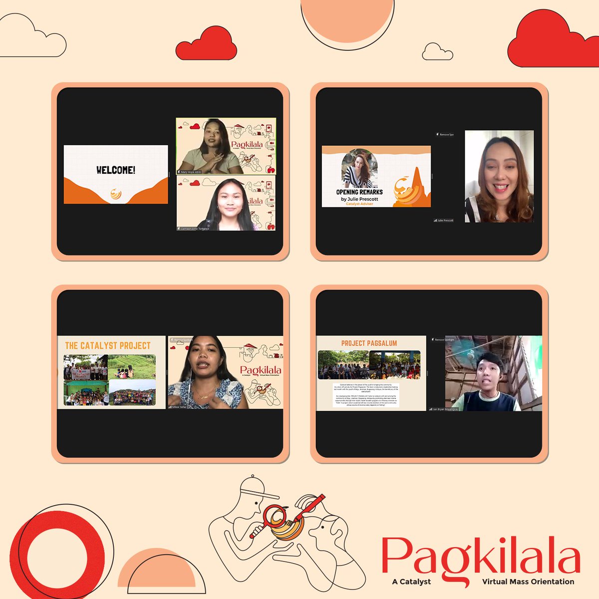 CatalystUPV's tweet photo. It was nice meeting you all! π€ Thank you for attending Pagkilala: A Catalyst Virtual Mass Orientation. We hope you got to know Catalyst a little deeper and we hope to see you embark the journey of being a Changemaker yourself! π§‘
#CatalystUPV
#ChangeMakerInAction https://t.co/JRsaEZFD1L