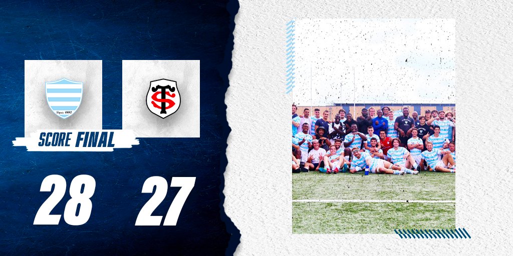 𝓥𝓲𝓬𝓽𝓸𝓲𝓻𝓮 💙🤍
Nos Espoirs l'emportent de justesse face au Stade Toulousain ! 

#RacingFamily