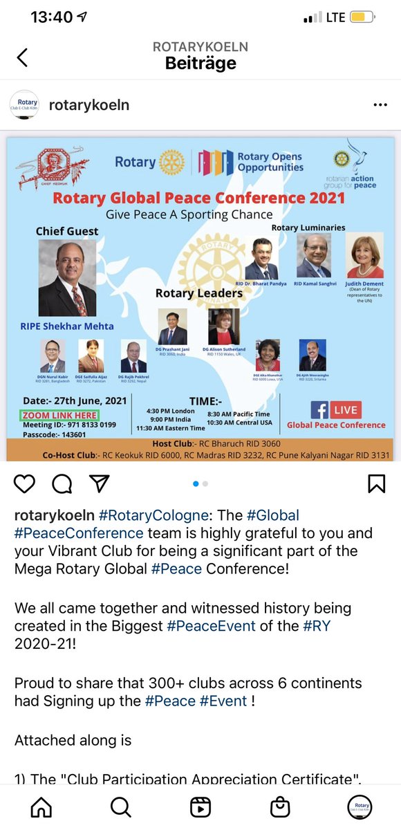 CologneRotary's tweet photo. #Rotary #global #PeaceBuilder conference #RotaryCologne https://t.co/p7jPszy4tN
