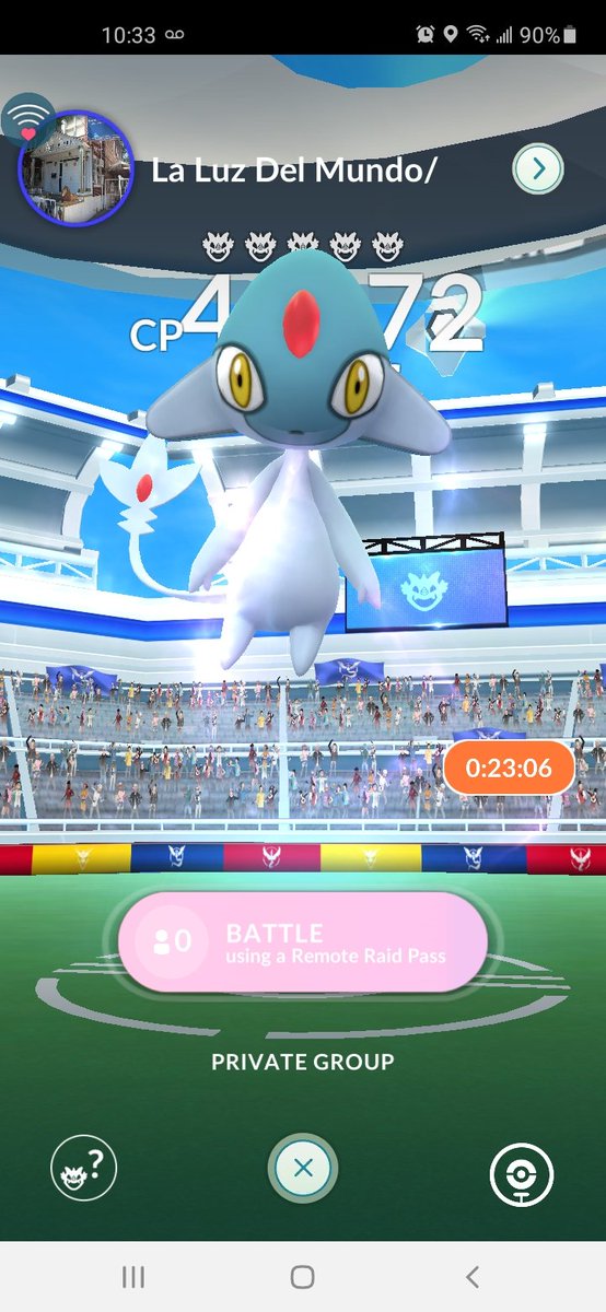 Demonninjas876's tweet photo. Two azelf raids happening right now and a third that will take place at 11:21 est if not able to join the first two 
 #PokemonGOraid https://t.co/W2DLLtZ0NA