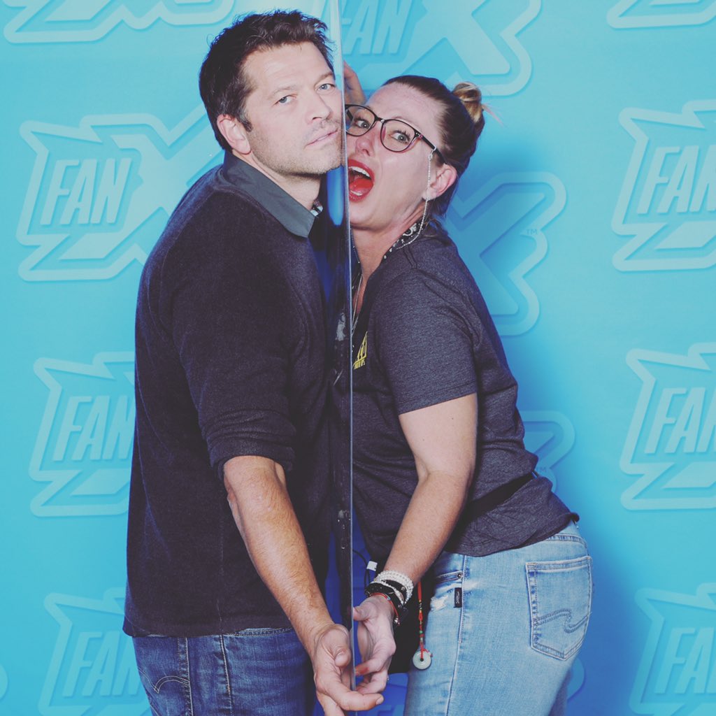KitsieDuncan's tweet photo. From the #awkwardprom series @mishacollins and I at the ‘Calling All Angels’ Junior/Senior prom. https://t.co/wKZLFdZM3i
