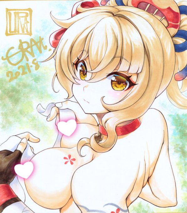 今日の色紙361日目
朝の宵宮
「ん?なんや起きとったん?」

#描いた色紙なるべく毎日アップする
#コピック #アナログ絵 #原神 #宵宮 