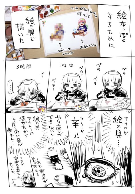 表紙を絵の具で描いた | 川尻こだま さんのマンガ | ツイコミ(仮)