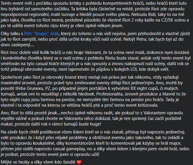 Valorant Spikemasters je za námi, dovolte mi k tomuto eventu napsat pár slov....