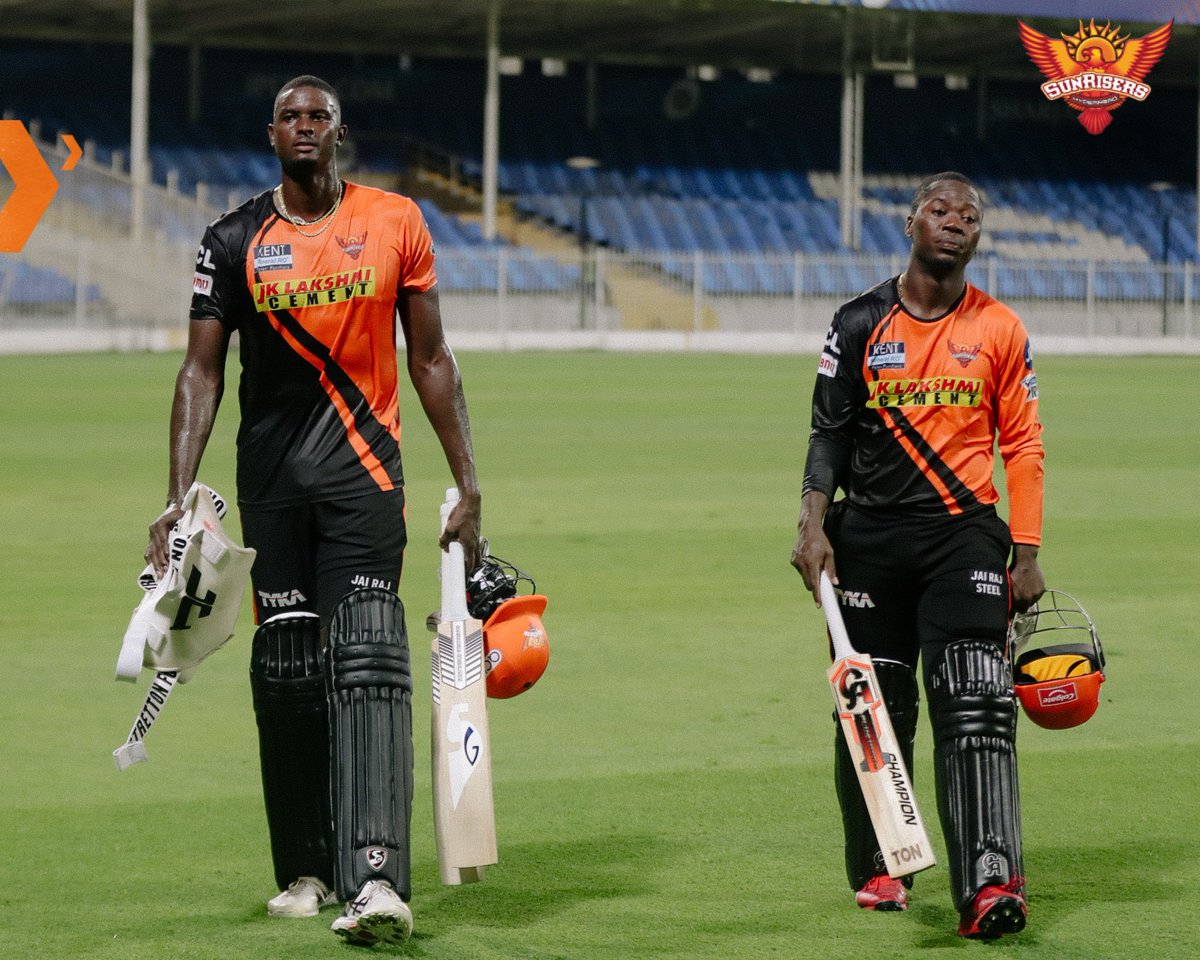 SunRisers's tweet photo. We welcomed our two Caribbean #Risers to training last night 😍

#OrangeArmy #OrangeOrNothing #IPL2021 https://t.co/d108Vwgo6Y