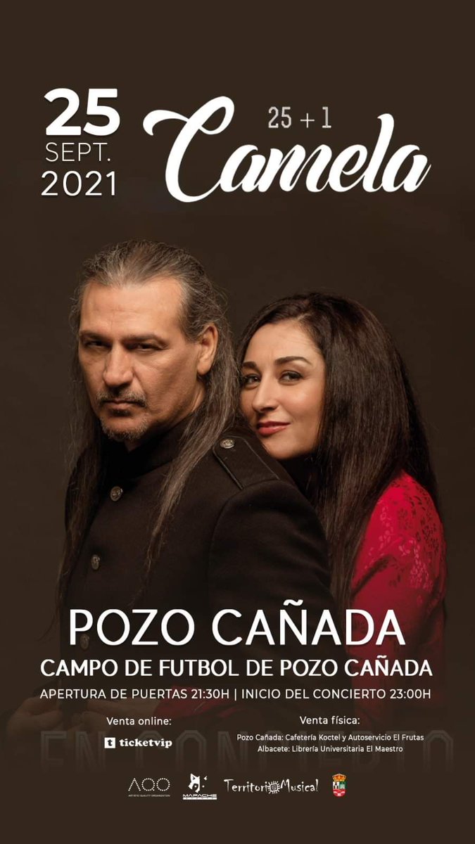 InfoCamela's tweet photo. Próximos conciertos: 

𝟮𝟭/𝟬𝟵: Mula #Murcia
𝗘𝗻𝘁𝗿𝗮𝗱𝗮𝘀 𝗔𝗚𝗢𝗧𝗔𝗗𝗔𝗦
𝟮𝟰/𝟬𝟵: #Cáceres
🎟️  https://t.co/wPeDJ9ZvOS
𝟮𝟱/𝟬𝟵: Pozo Cañada #Albacete
🎟️ https://t.co/8jZgN0pv80

#CamelaGira2021 #CulturaSegura https://t.co/qjpC8RNhpy