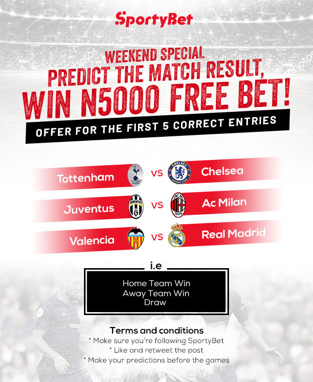 SportyBet on X: Weekend Special! Predict the result of each of