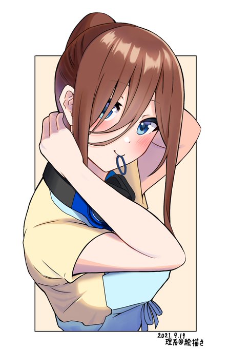 理系絵描き■C105日曜東4ラ61bさんがTwitterに投稿した中野三玖(五等分の花嫁)のイラスト。