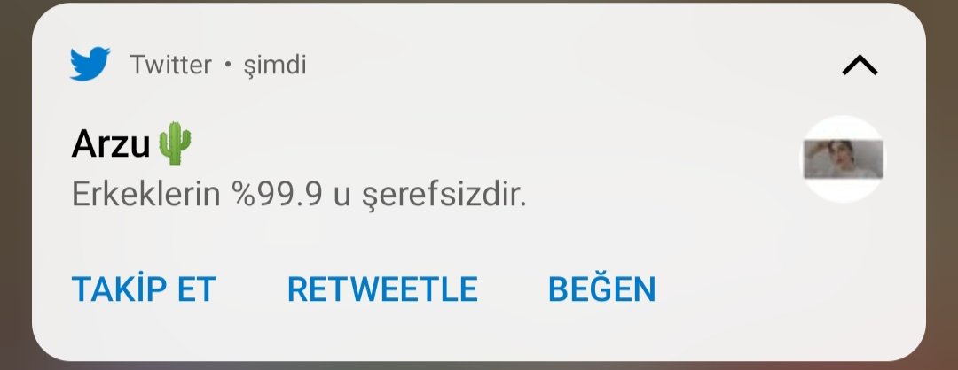 Bana böyle bir bildirim geldi...