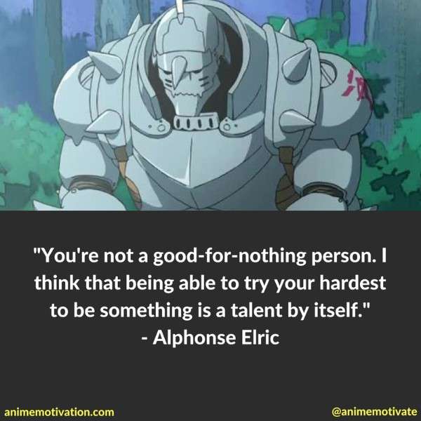 Complex86313502's tweet photo. "You're not a good-for-nothing person. I think that being able to try your hardest is to be something is a talent by itself."
-Alphonse Elric
Quote of the day.
9/19/2021 7:58PM
#day17
#TECH01 https://t.co/fbEAuYHEqq