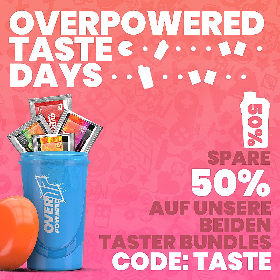 Overpowered (@overpoweredeu) on Twitter photo 🤤TASTE DAYS bei Overpowered🤤
Du wolltest unsere unverwechselbaren Geschmäcker schon immer probieren bevor du dir eine 30 Portionen Tub gönnst?
Gönn dir bis einschließlich Mittwoch dem 22.09. satte 50% Rabatt auf unser Taster Bundle und unser Sachet Bundle mit dem Code „taste“. 🤤TASTE DAYS bei Overpowered🤤
Du wolltest unsere unverwechselbaren Geschmäcker schon immer probieren bevor du dir eine 30 Portionen Tub gönnst?
Gönn dir bis einschließlich Mittwoch dem 22.09. satte 50% Rabatt auf unser Taster Bundle und unser Sachet Bundle mit dem Code „taste“.
