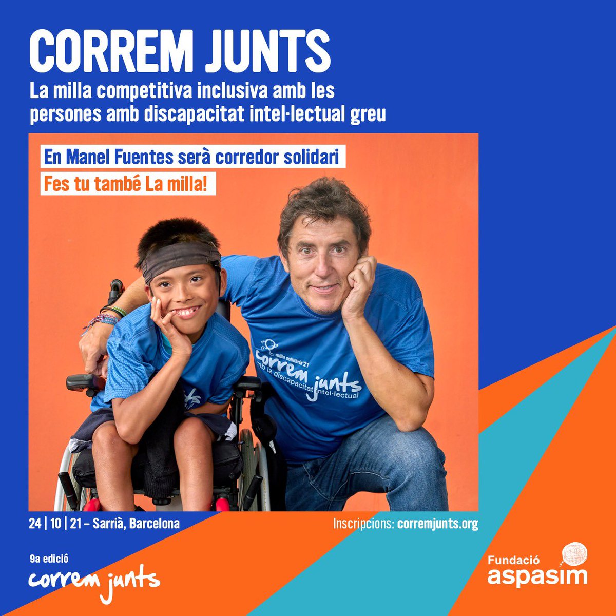 Fuentes_Manel's tweet photo. A tod@s que el día 24 de octubre estén en #Barcelona , apuntaros a recorrer esta milla solidaria por una buena causa!! @fundacioaspasim  Inscripciones en https://t.co/lRHhbO1CBY 💪🏻❤️ https://t.co/EFlKl73eVg