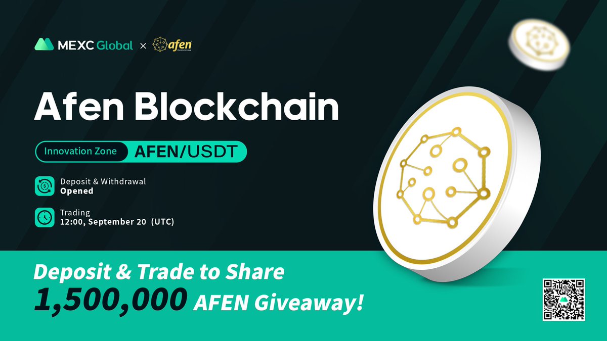 MEXC will list $AFEN <a href="/Afenblockchain/">AFEN ™</a> in the Innovation Zone under AFEN/USDT trading pair at 12:00 Sep 20 (UTC)!

🎁10ppl * 875 $AFEN
✅Follow <a href="/Afenblockchain/">AFEN ™</a> &amp; @MEXC_Global 
✅Like, RT, &amp; tag 3
✅Comment #afenblockchain &amp; #MEXCGlobal

Details: bit.ly/3hLGxSz

#Airdrops