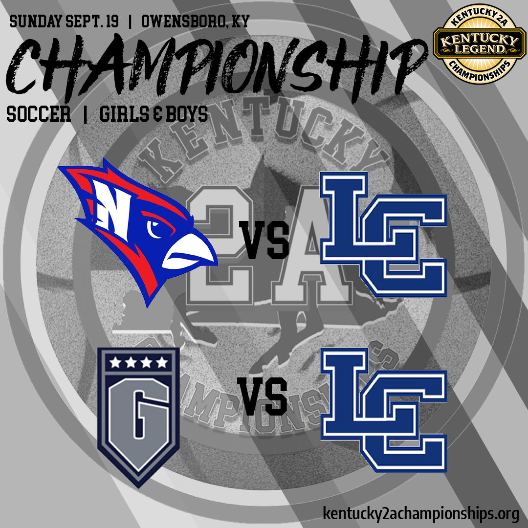 Kentucky_2A's tweet photo. Championship Sundays are the best! Who will be crowned #2AChamps today?

Girls ⚽️🏆: ⁦@NelsonCards⁩ vs ⁦@LCLadyKnights⁩ // 1 PM CST
Boys ⚽️🏆: Thomas Nelson be ⁦@LexCathSoccer1⁩ // 3 PM CST https://t.co/PhaLl5GB8A