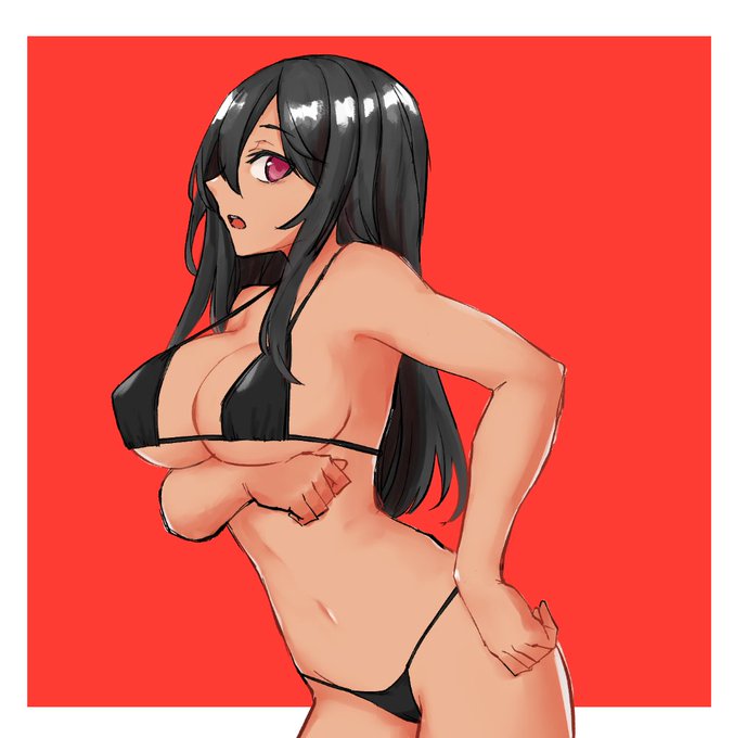 褐色黒髪成分が足りなくなってきたので褐色黒髪の女の子描きました 