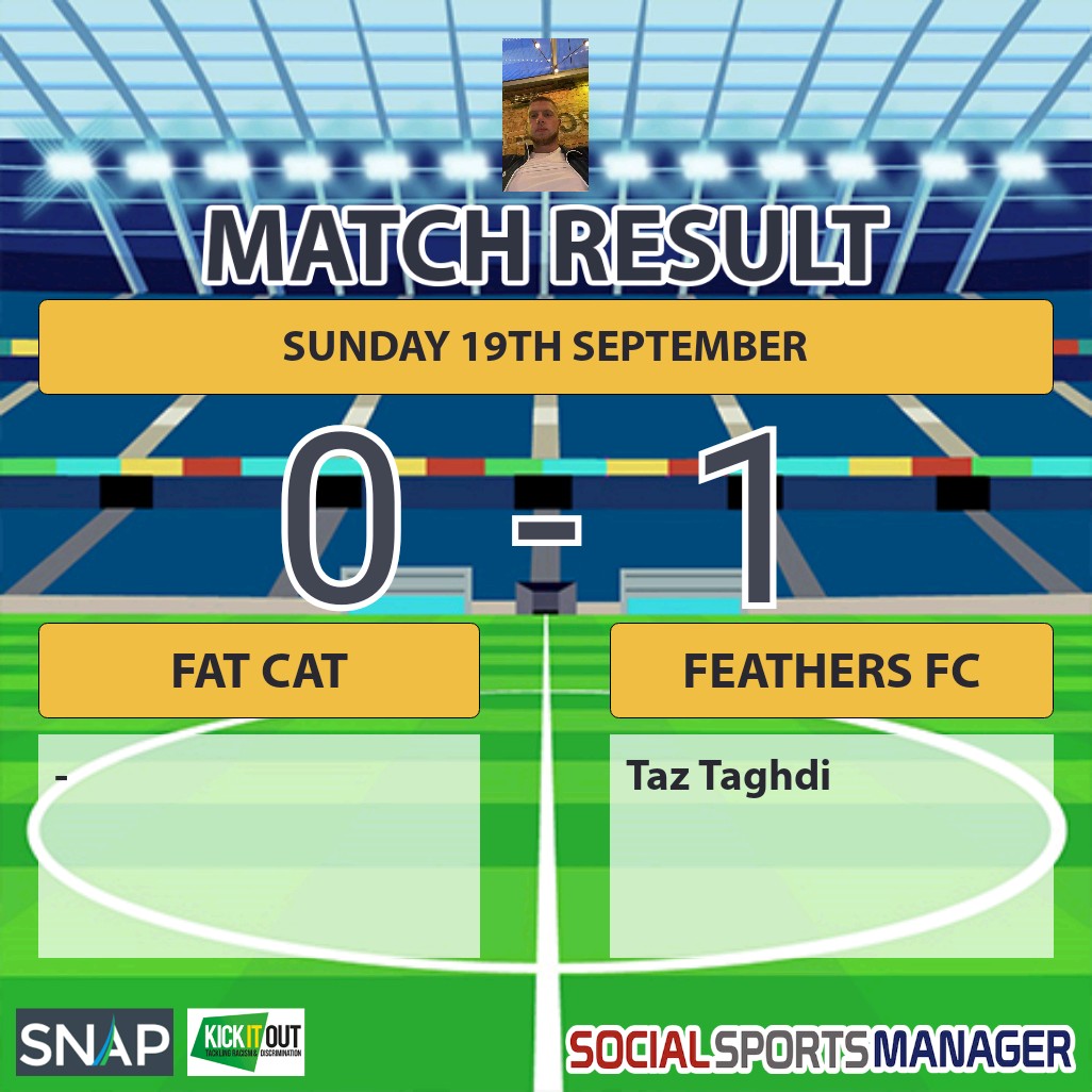 In cup action today.

Much better performanc after the piss poor game last Sunday.

We move onto the next round.
Great game @fatcatfc1
See you during the season

#feathersfc