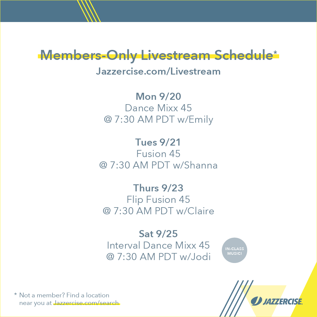 jazzercise's tweet photo. New week, new goals. Which class is your can’t-miss? #jazzercise #jazzercisenation #dancefitness https://t.co/ie0kagc2fG