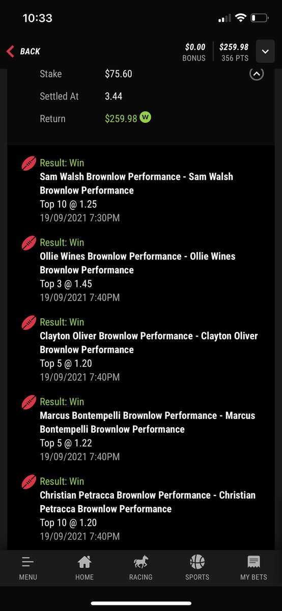simonchau1988's tweet photo. Thanks @DThomas_39 from @PointsBet_AU for this #multi #easymoney #Brownlow2021 #BrownlowMedal #easywatch 💰 https://t.co/u7PYaU52eW