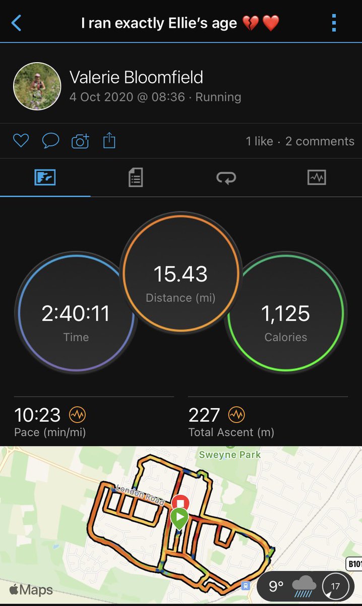 romfordrunner's tweet photo. Today I ran Max’s age in his memory, like I did a year ago for Ellie ♥️❤️❤️🔥 #memoryrun #ukrunchat #marathontraining #LondonMarathon #mydogswerethebest https://t.co/VOZPACNk9N